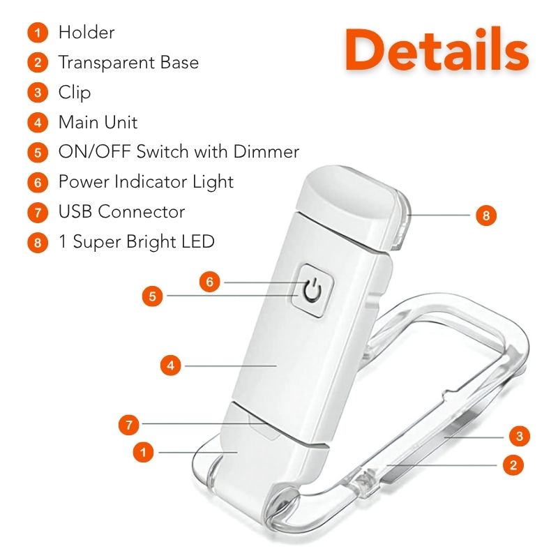 ⚡FLASH SALE !⚡USB Rechargeable LED Book Light – Read Anywhere, Anytime!